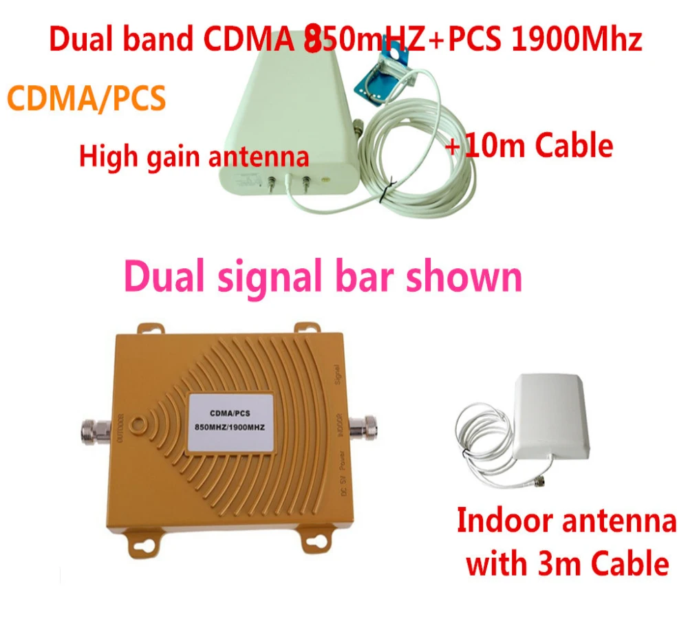 Hot ! Dual Band GSM 3G PCS CDMA 850MHZ 1900MHZ Mobile Signal Booster Amplifier Repeater Kit for Repetidor Mobile Phone Signal
Hot ! Dual Band GSM 3G PCS CDMA 850MHZ 1900MHZ Mobile Signal Booster Amplifier Repeater Kit for Repetidor Mobile Phone Signal