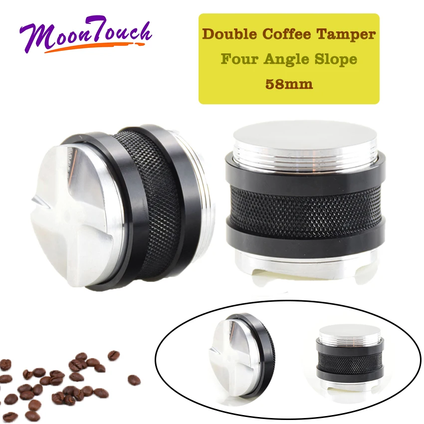 Double Coffee Tamper Multifunction Aluminum Tamper 58mm Convex Base Adjustable Four Leaves Powder Hammer Espresso Tamper Barista
Double Coffee Tamper Multifunction Aluminum Tamper 58mm Convex Base Adjustable Four Leaves Powder Hammer Espresso Tamper Barista
