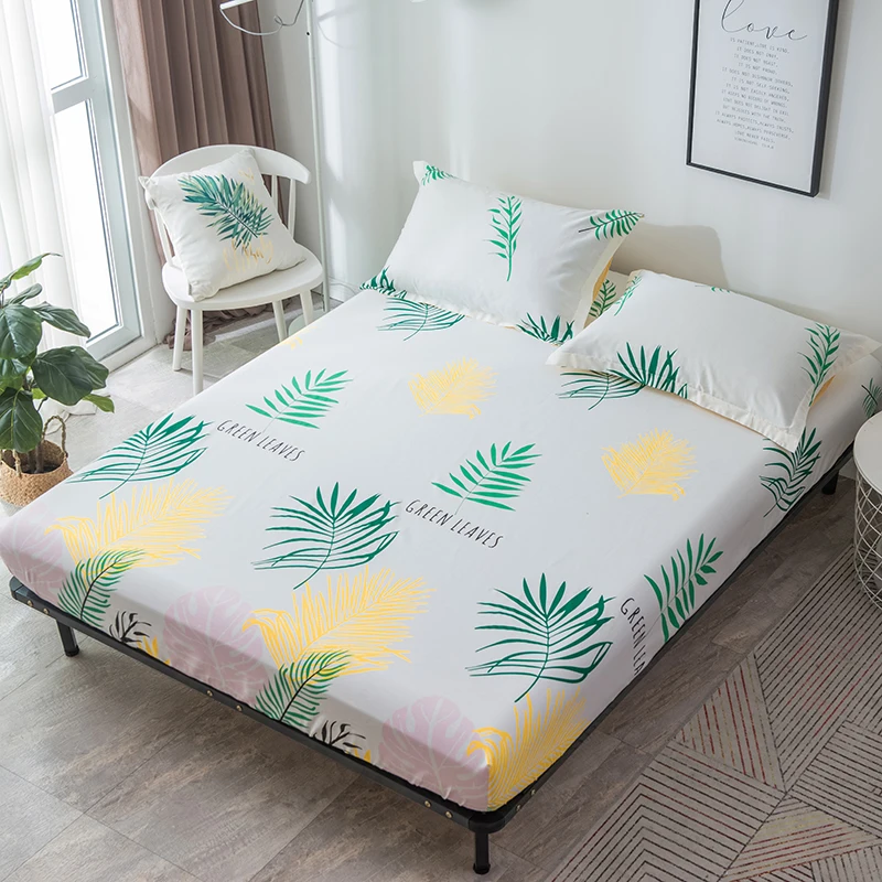 2018 New Product 3pcs 100% Cotton Soft Green Leaf Pattern Fitted Sheet Mattress Cover Four Corners With Elastic Band Bed Sheet
2018 New Product 3pcs 100% Cotton Soft Green Leaf Pattern Fitted Sheet Mattress Cover Four Corners With Elastic Band Bed Sheet