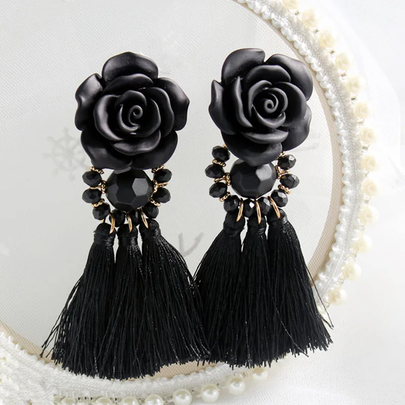 FishSheep Black Flower Tassel Earrings For Women 2018 Statement Jewelry Ethnic Bohemian Fringe Long Drop Earrings Accessories
FishSheep Black Flower Tassel Earrings For Women 2018 Statement Jewelry Ethnic Bohemian Fringe Long Drop Earrings Accessories