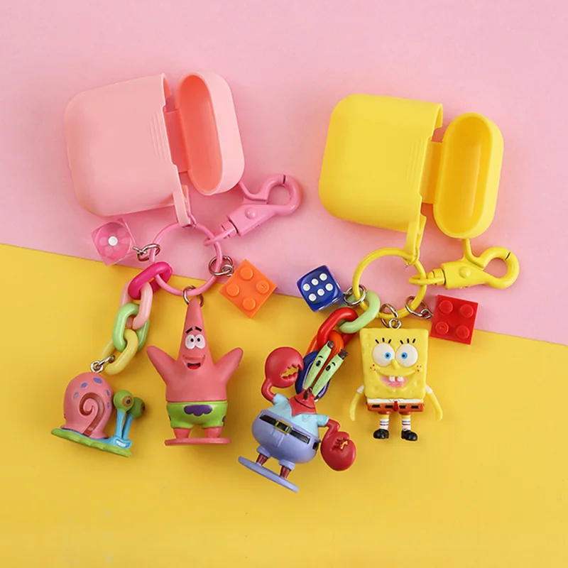 Unique Cute Cartoon Silicone Case For Apple Airpods Bluetooth Earphone Accessories Protective Cover With SpongeBob Doll Key Ring
Unique Cute Cartoon Silicone Case For Apple Airpods Bluetooth Earphone Accessories Protective Cover With SpongeBob Doll Key Ring