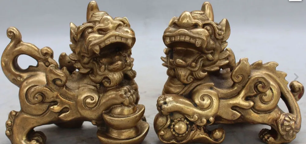 zhaorui58860515CM Chinese Feng Shui Folk Bronze Guardian Beast PiXiu kylin Animal Statue Pair
zhaorui58860515CM Chinese Feng Shui Folk Bronze Guardian Beast PiXiu kylin Animal Statue Pair