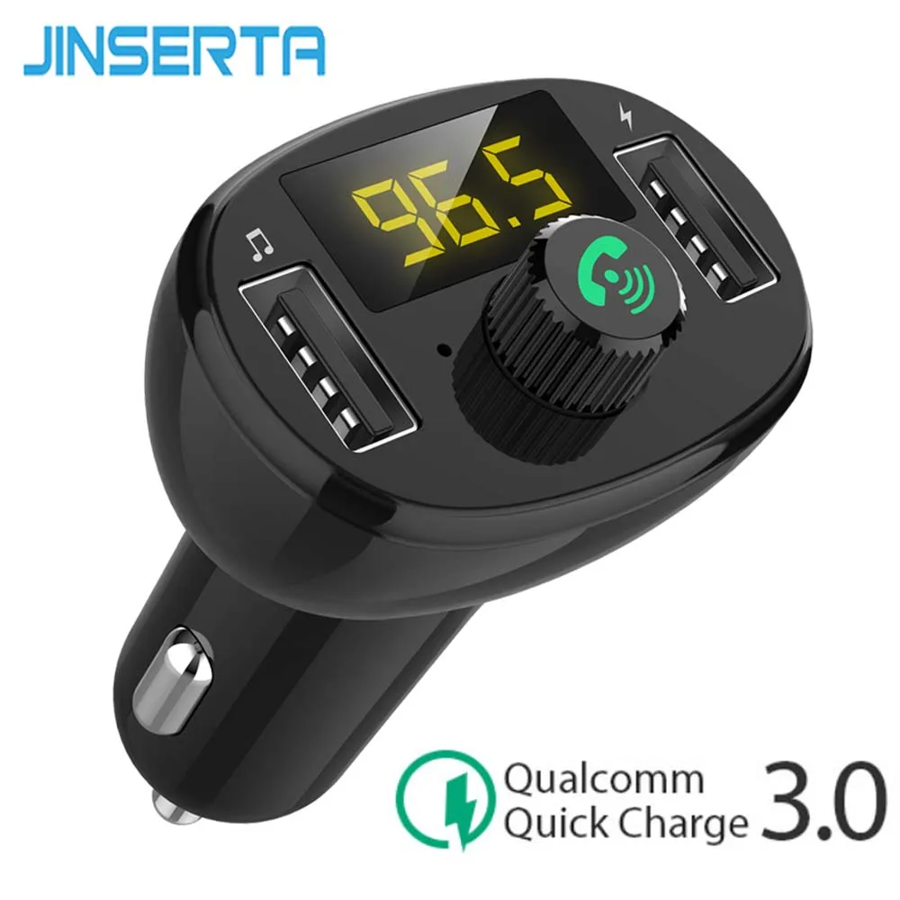 JINSERTA Smallest Quick charger 3.0 Car Bluetooth FM Transmitter Dual USB Ports Charger FM Modulator MP3 Player Car Handfree
JINSERTA Smallest Quick charger 3.0 Car Bluetooth FM Transmitter Dual USB Ports Charger FM Modulator MP3 Player Car Handfree