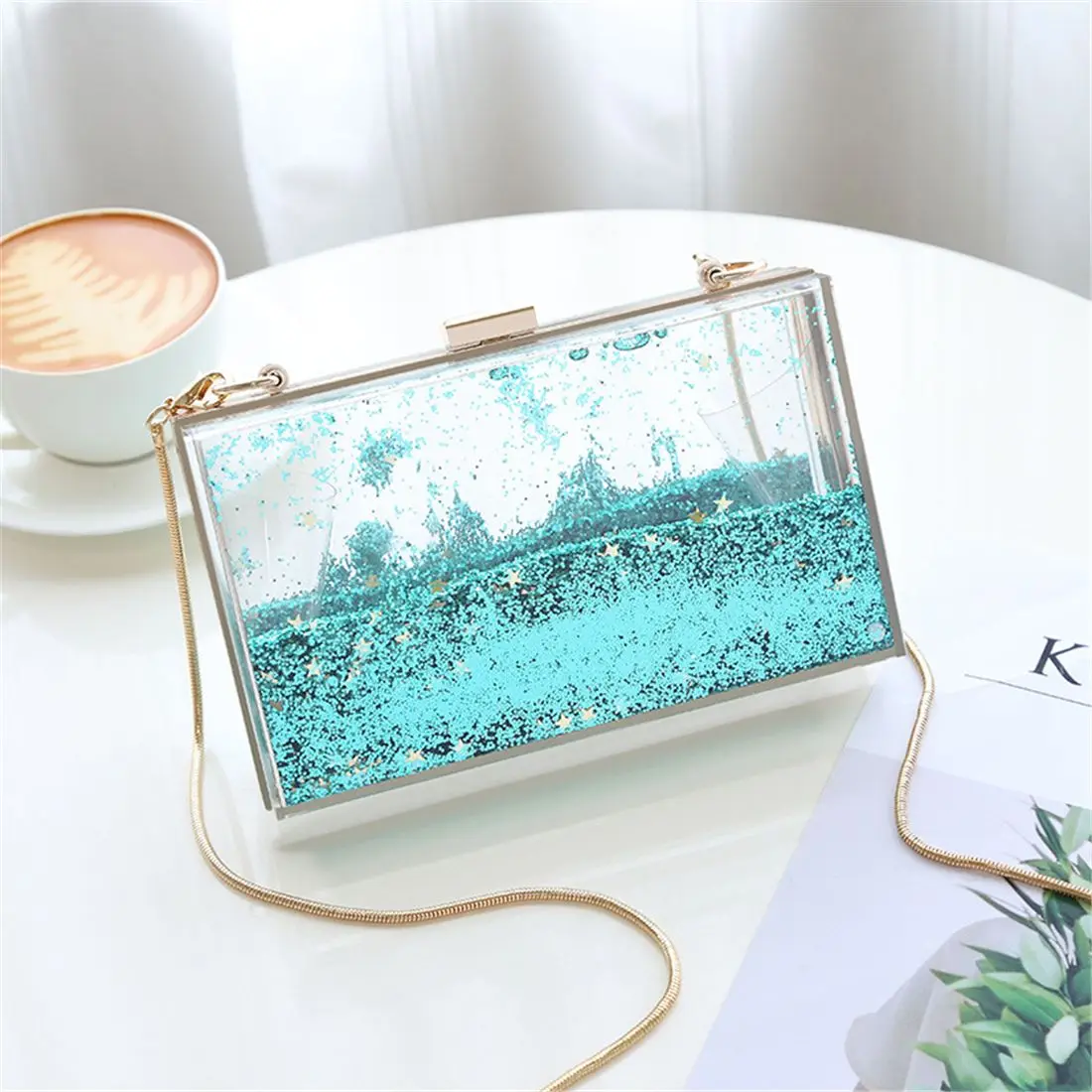 ABDB-trend glitter liquid flow sandbag, new transparent acrylic box, simple shoulder messenger chain bag, mini square bag, clu
ABDB-trend glitter liquid flow sandbag, new transparent acrylic box, simple shoulder messenger chain bag, mini square bag, clu