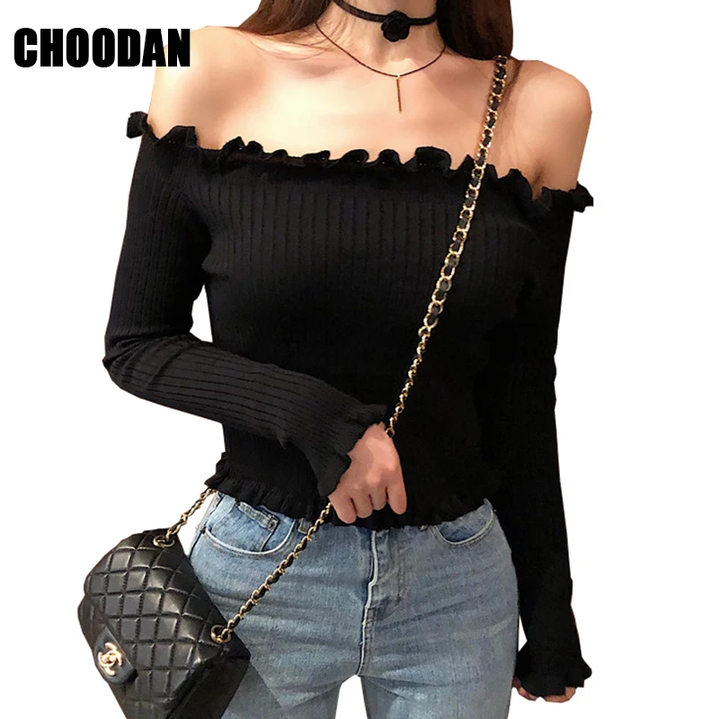 Sexy Off The Shoulder Tops For Women Knitted Blouse Shirt Long Sleeve Sprint Autumn New 2018 Sweet Ruffles Fitness Shirts Female
Sexy Off The Shoulder Tops For Women Knitted Blouse Shirt Long Sleeve Sprint Autumn New 2018 Sweet Ruffles Fitness Shirts Female