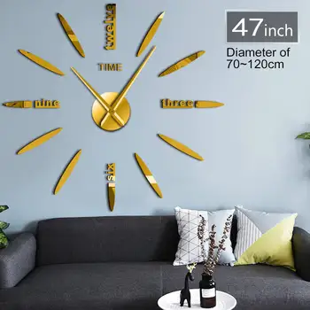 Frameless 3D Mirror Effect DIY Wall Clock Creative Numbers Wall Watch Acrylic Simple English Letters DIY Clocks Size Adjustable
Frameless 3D Mirror Effect DIY Wall Clock Creative Numbers Wall Watch Acrylic Simple English Letters DIY Clocks Size Adjustable