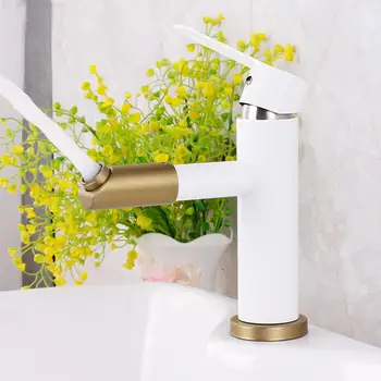 360 rotate gold spout mouth white painting european style hot and cold bathroom basin tap mixer
360 rotate gold spout mouth white painting european style hot and cold bathroom basin tap mixer
