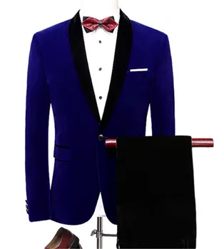 New Fashion Royal Blue Men Suit Set Groom Tuxedo Mens Wedding Prom Party Dinner Suits Jacket with Black Pants 2Pcs
New Fashion Royal Blue Men Suit Set Groom Tuxedo Mens Wedding Prom Party Dinner Suits Jacket with Black Pants 2Pcs
