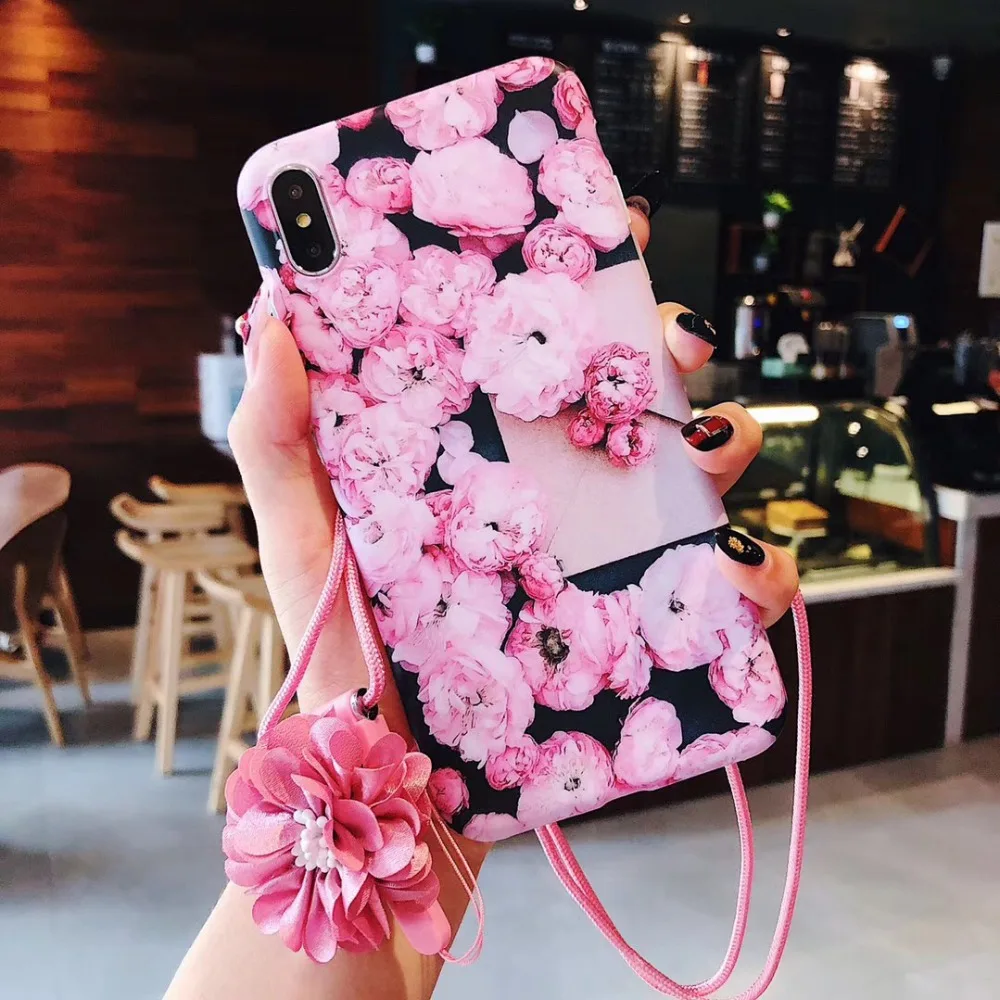 For iphone XS MAX XR 7 8 plus case cover 3D Camellia with flower strap soft silicon phone bag case for iphone X 6 6s plus capa
For iphone XS MAX XR 7 8 plus case cover 3D Camellia with flower strap soft silicon phone bag case for iphone X 6 6s plus capa
