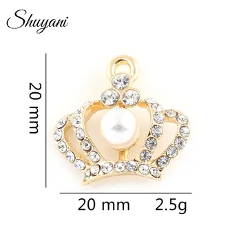 20PCS Crystal Imitation Pearl Crown Charms Pendant fit Necklace Bracelet Jewelry Accessories DIY Craft Alloy Metal Dangle
20PCS Crystal Imitation Pearl Crown Charms Pendant fit Necklace Bracelet Jewelry Accessories DIY Craft Alloy Metal Dangle