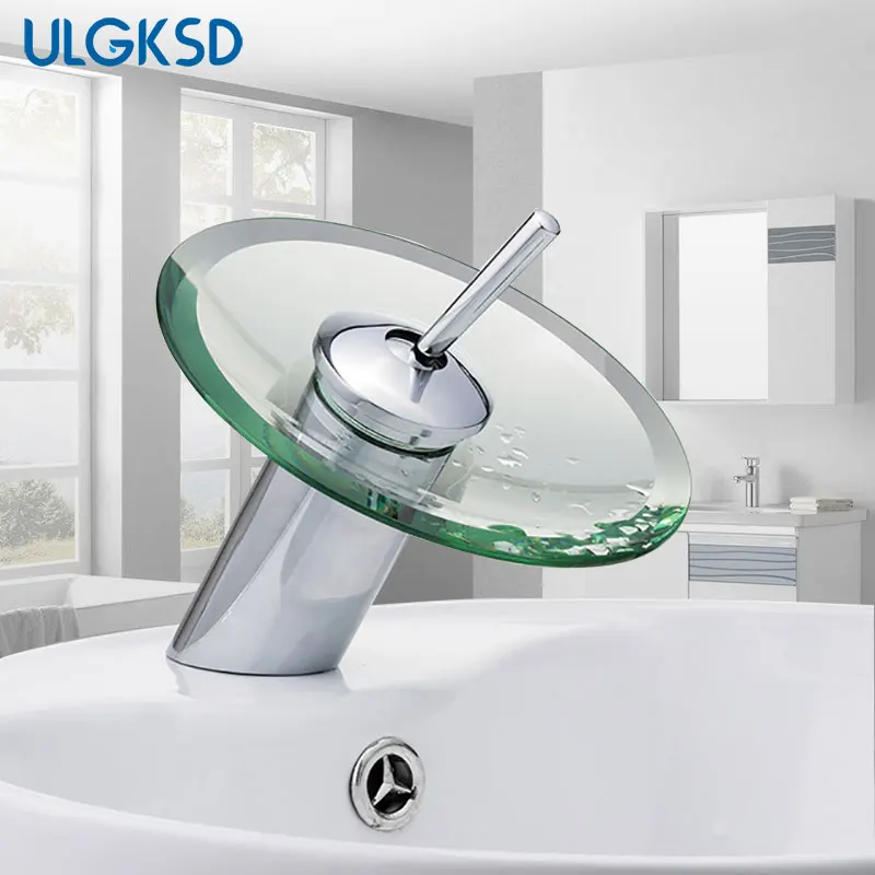 ULGKSD Solid brass Bathroom Basin Faucets Waterfall Glass Spout Faucet Sink Vessel Chrome Polished Hot Cold Water Mixer Taps
ULGKSD Solid brass Bathroom Basin Faucets Waterfall Glass Spout Faucet Sink Vessel Chrome Polished Hot Cold Water Mixer Taps