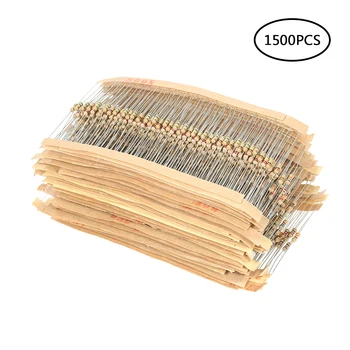 1500pcs Resistor 75 Values 1 ohm to 10M ohm 1/4W 5% Carbon Film Resistors Assortment Kit Electronic Components
1500pcs Resistor 75 Values 1 ohm to 10M ohm 1/4W 5% Carbon Film Resistors Assortment Kit Electronic Components