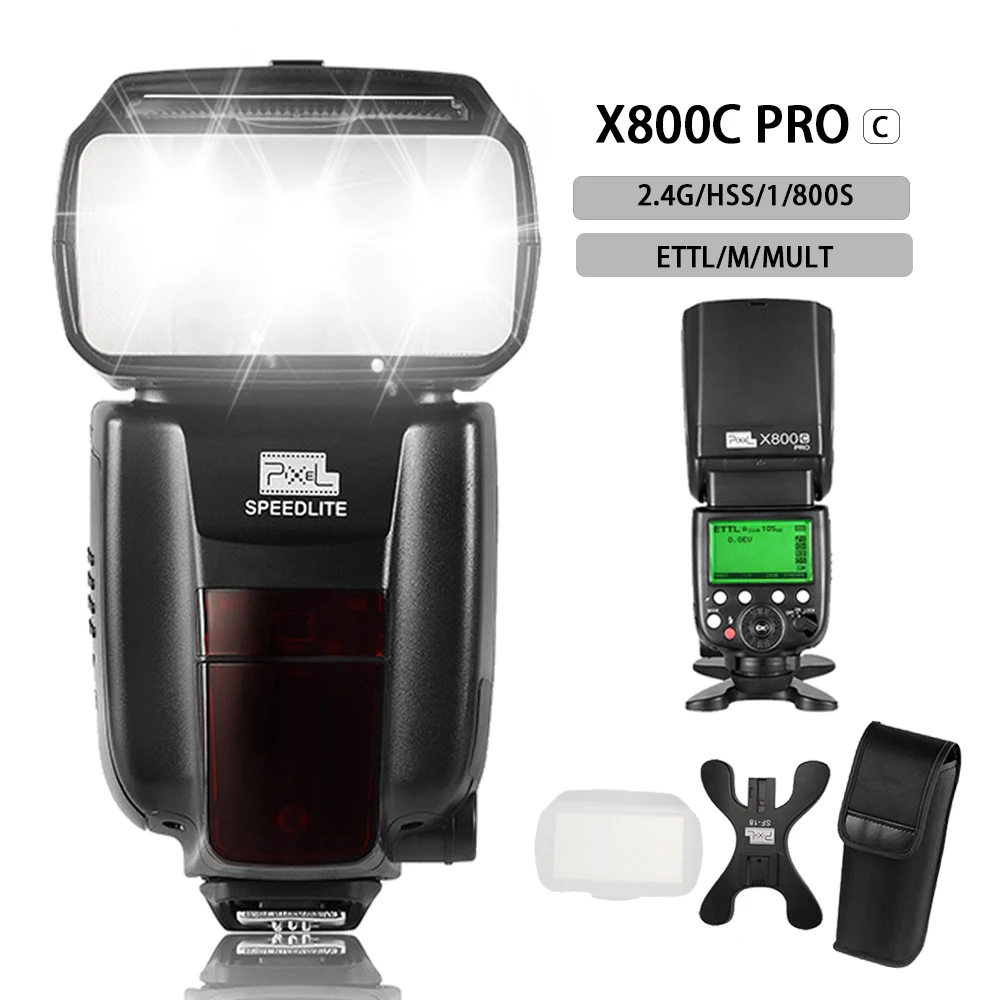 Pixel X800C Pro 2.4GHz Wireless E-TTL High Speed Sync External Flash Speedlite For Canon 6D 60D 70D 650D DSLR Camera Vs YN600EX
Pixel X800C Pro 2.4GHz Wireless E-TTL High Speed Sync External Flash Speedlite For Canon 6D 60D 70D 650D DSLR Camera Vs YN600EX