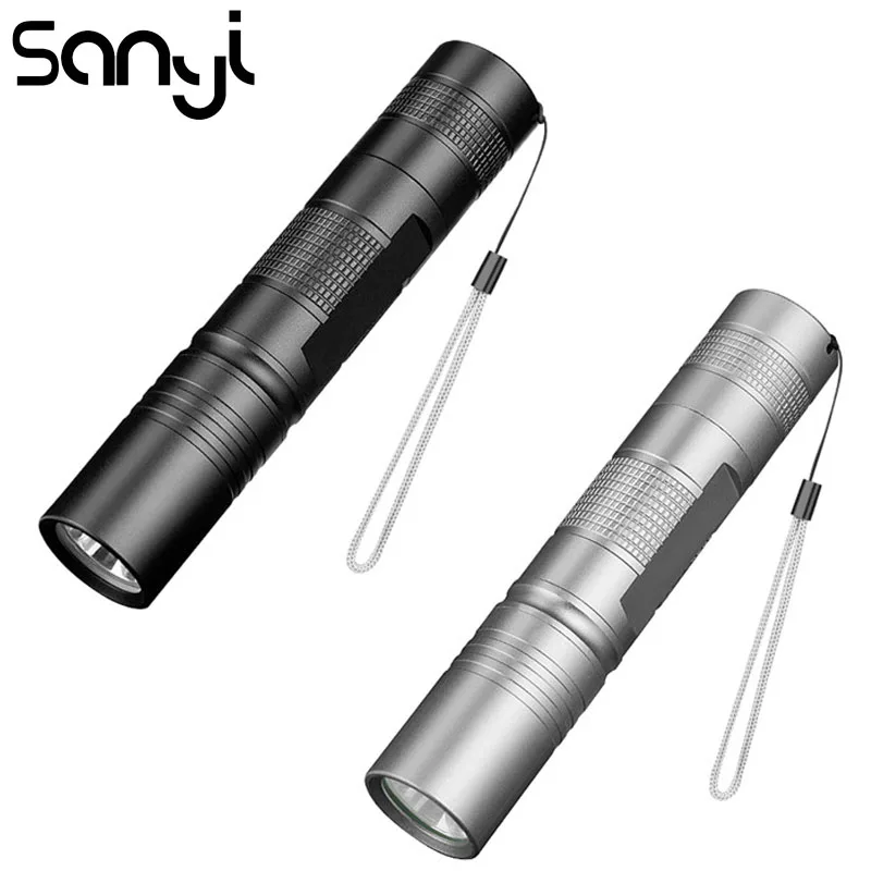 SANYI Mini LED Flashlight Torch Waterproof Lamp LED 5 Modes Penlight 18650 battery Portable Linterna Black/Silver Color
SANYI Mini LED Flashlight Torch Waterproof Lamp LED 5 Modes Penlight 18650 battery Portable Linterna Black/Silver Color