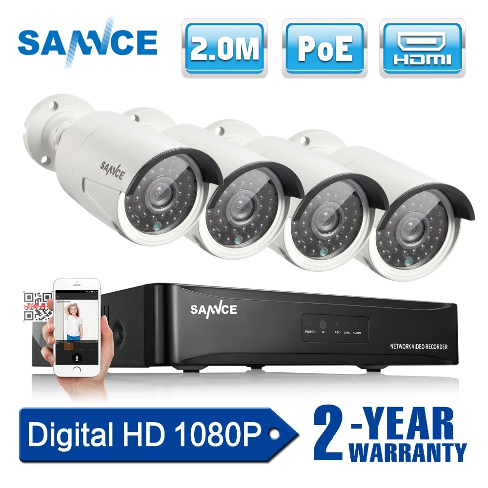 SANNCE 4CH 1080P Network POE NVR Kit CCTV Security System 2.0MP IP Camera Outdoor IR Night Vision Surveillance Camera System
SANNCE 4CH 1080P Network POE NVR Kit CCTV Security System 2.0MP IP Camera Outdoor IR Night Vision Surveillance Camera System