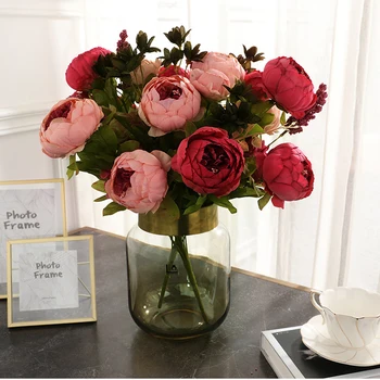 13 Heads/PCs Wedding Decoration Artificial Peony Decorative Party Silk Fake Flowers Peonies Decor DIY Peony Artificial Flowers 
13 Heads/PCs Wedding Decoration Artificial Peony Decorative Party Silk Fake Flowers Peonies Decor DIY Peony Artificial Flowers