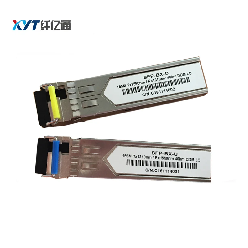 1 Pair 1310Tx/1550Rx 1550Tx/1310Rx 155M Single Fiber WDM BIDI SFP FP Optic Transceiver 40km
1 Pair 1310Tx/1550Rx 1550Tx/1310Rx 155M Single Fiber WDM BIDI SFP FP Optic Transceiver 40km