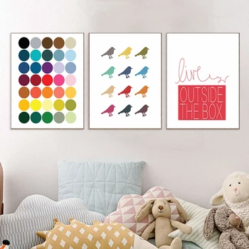 HAOCHU Nordic Decoration Rainbow Colorful Dot Bird Geometric mountain Canvas Painting Wall Decal Magic Pictures For Dream House
HAOCHU Nordic Decoration Rainbow Colorful Dot Bird Geometric mountain Canvas Painting Wall Decal Magic Pictures For Dream House