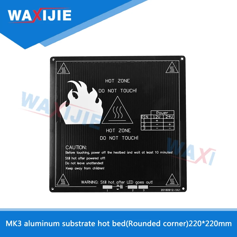 Upgraded Heating Bed 12V Round Corner MK3 HotBed Mendel RepRap 3D Printer Parts Aluminum Plate 220*220*3mm Black Heated Bed Part
Upgraded Heating Bed 12V Round Corner MK3 HotBed Mendel RepRap 3D Printer Parts Aluminum Plate 220*220*3mm Black Heated Bed Part