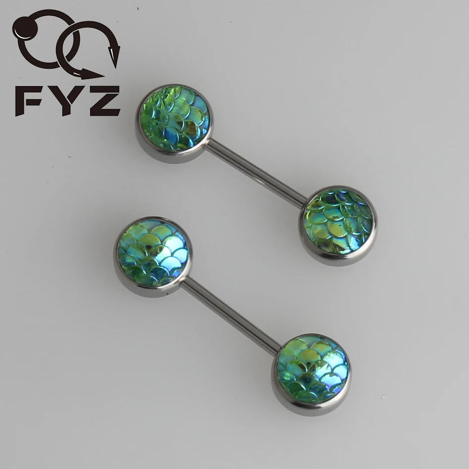 2pcs Retail Surgical Steel Nipple Bar Ring Barbell with Forward Facing Mermaid Scale Body Piercing Jewelry
2pcs Retail Surgical Steel Nipple Bar Ring Barbell with Forward Facing Mermaid Scale Body Piercing Jewelry