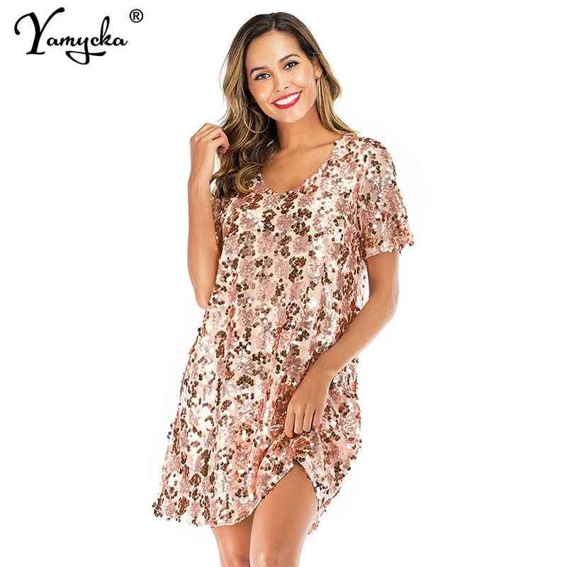 Summer Sexy Sequin elegant Plus Size Dress Women beach Party Gold Vintage casual Short Sleeve Mini Dresses Vestidos 2019 New
Summer Sexy Sequin elegant Plus Size Dress Women beach Party Gold Vintage casual Short Sleeve Mini Dresses Vestidos 2019 New