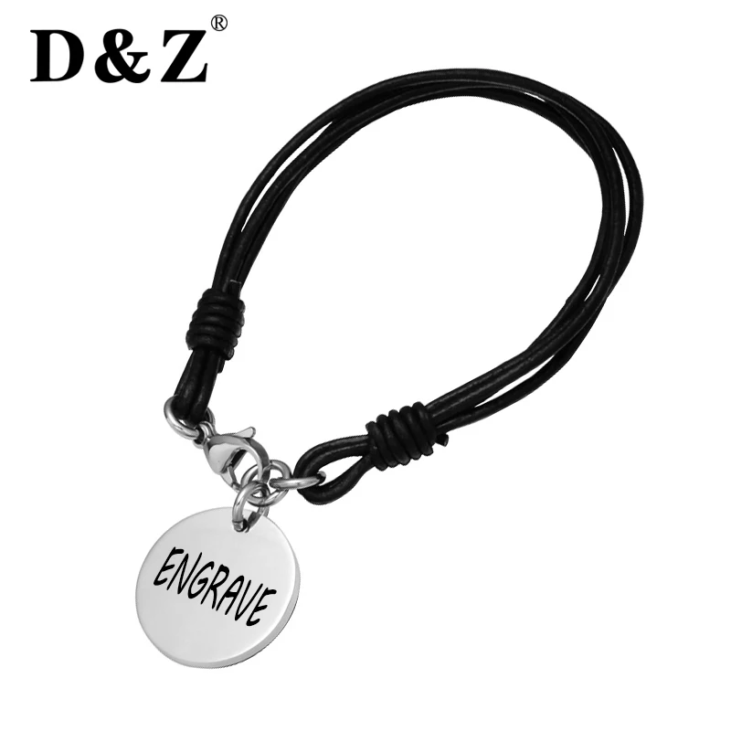 D&Z Free Engraving Black Genuine Leather Bracelet Bangle Stainless Steel Customize Cross Bracelets for Men Jewelry
D&Z Free Engraving Black Genuine Leather Bracelet Bangle Stainless Steel Customize Cross Bracelets for Men Jewelry
