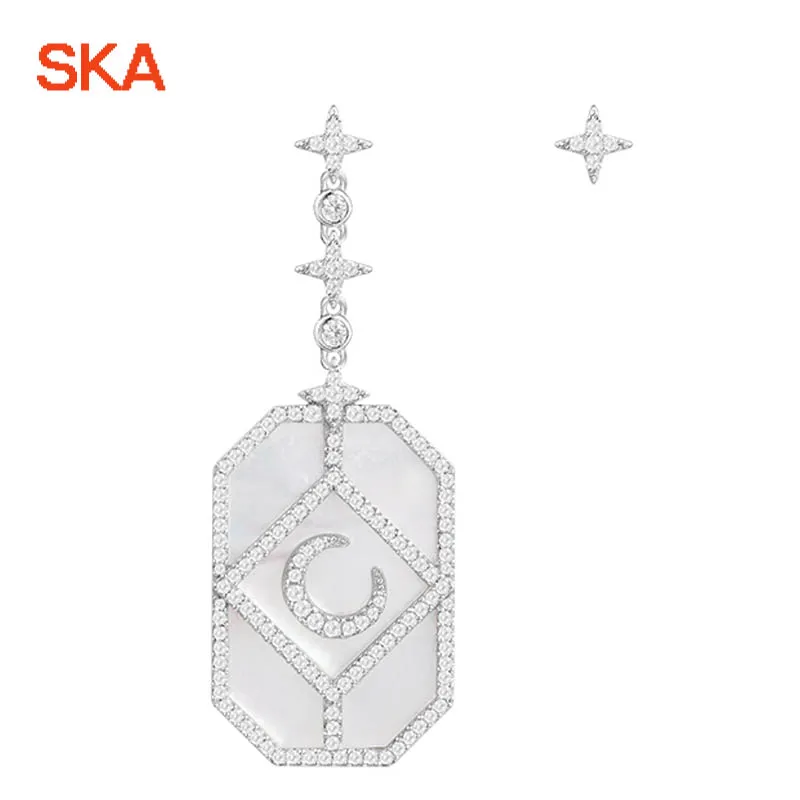 SKA Drop Earrings For Women Fine Jewelry AAA Zircon Moon Asymmetrical Star 925 Sterling Silver Crystal Women Earring AE10660XNA
SKA Drop Earrings For Women Fine Jewelry AAA Zircon Moon Asymmetrical Star 925 Sterling Silver Crystal Women Earring AE10660XNA