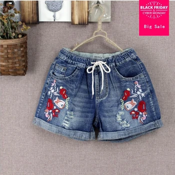 plus size 2019 summer new cotton loose Elastic high Waist Floral Embroidery denim shorts female casual style hole shorts gx404
plus size 2019 summer new cotton loose Elastic high Waist Floral Embroidery denim shorts female casual style hole shorts gx404