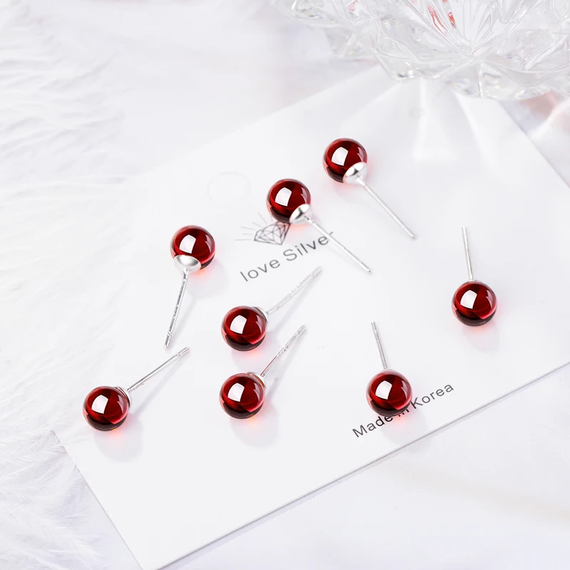 KOFSAC New Charm 925 Silver Earrings For Women Jewelry Shining Crystal Red Ball Stud Earring Girl Valentine's Day Accessories
KOFSAC New Charm 925 Silver Earrings For Women Jewelry Shining Crystal Red Ball Stud Earring Girl Valentine's Day Accessories