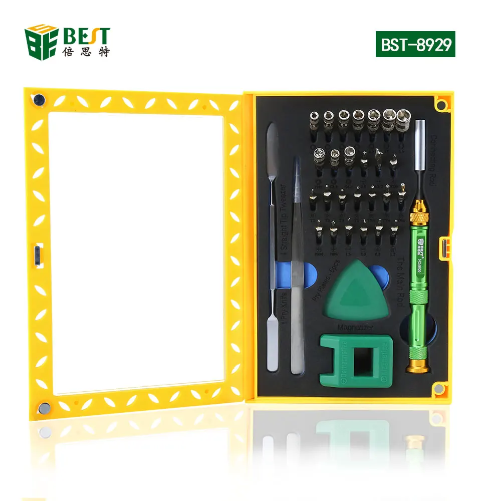 BST-8929 37 in 1 Multi-function Precision Screwdriver Sets with Tweezers Pry Tools Mobile Phone Repair Tools Kit
BST-8929 37 in 1 Multi-function Precision Screwdriver Sets with Tweezers Pry Tools Mobile Phone Repair Tools Kit