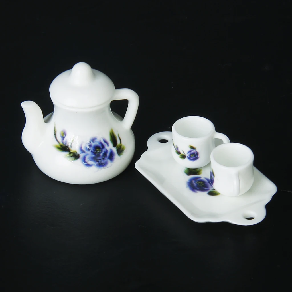 1/12 Scale Dollhouse Miniature Vintage Floral Pattern Teapot Tray Set with Two Cups
1/12 Scale Dollhouse Miniature Vintage Floral Pattern Teapot Tray Set with Two Cups