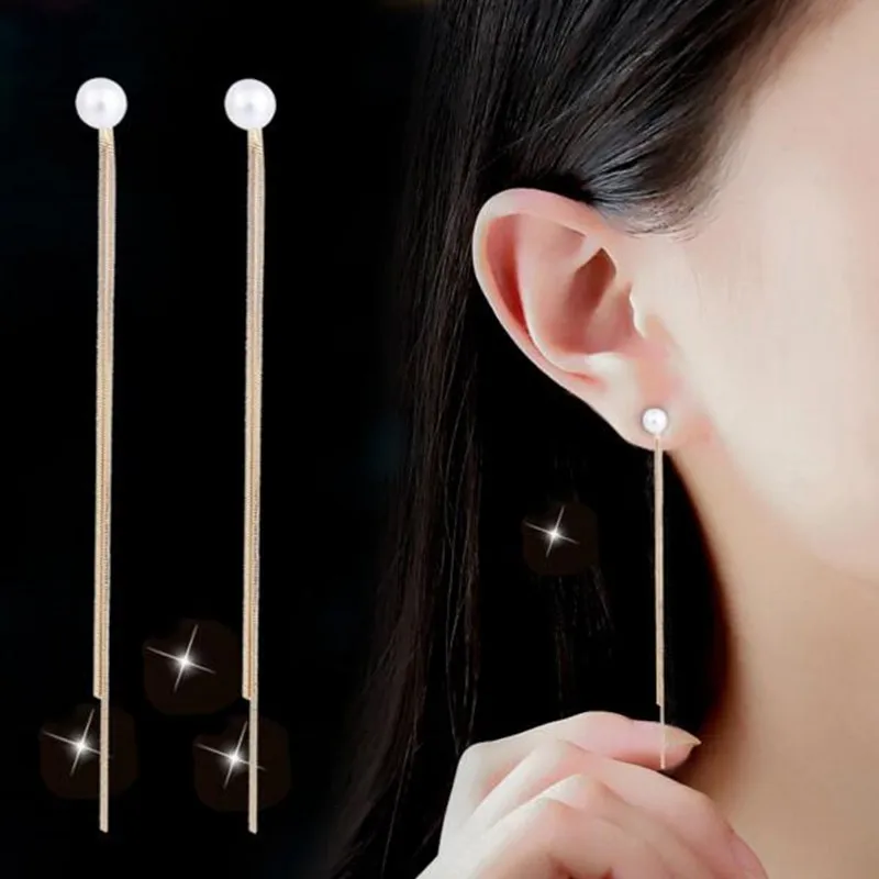 2 Colors Simulated Pearls Statement Earrings Gold Silver Plated Chain Long Tassel Dangle Earrings For Women Fashion Wedding Gift
2 Colors Simulated Pearls Statement Earrings Gold Silver Plated Chain Long Tassel Dangle Earrings For Women Fashion Wedding Gift