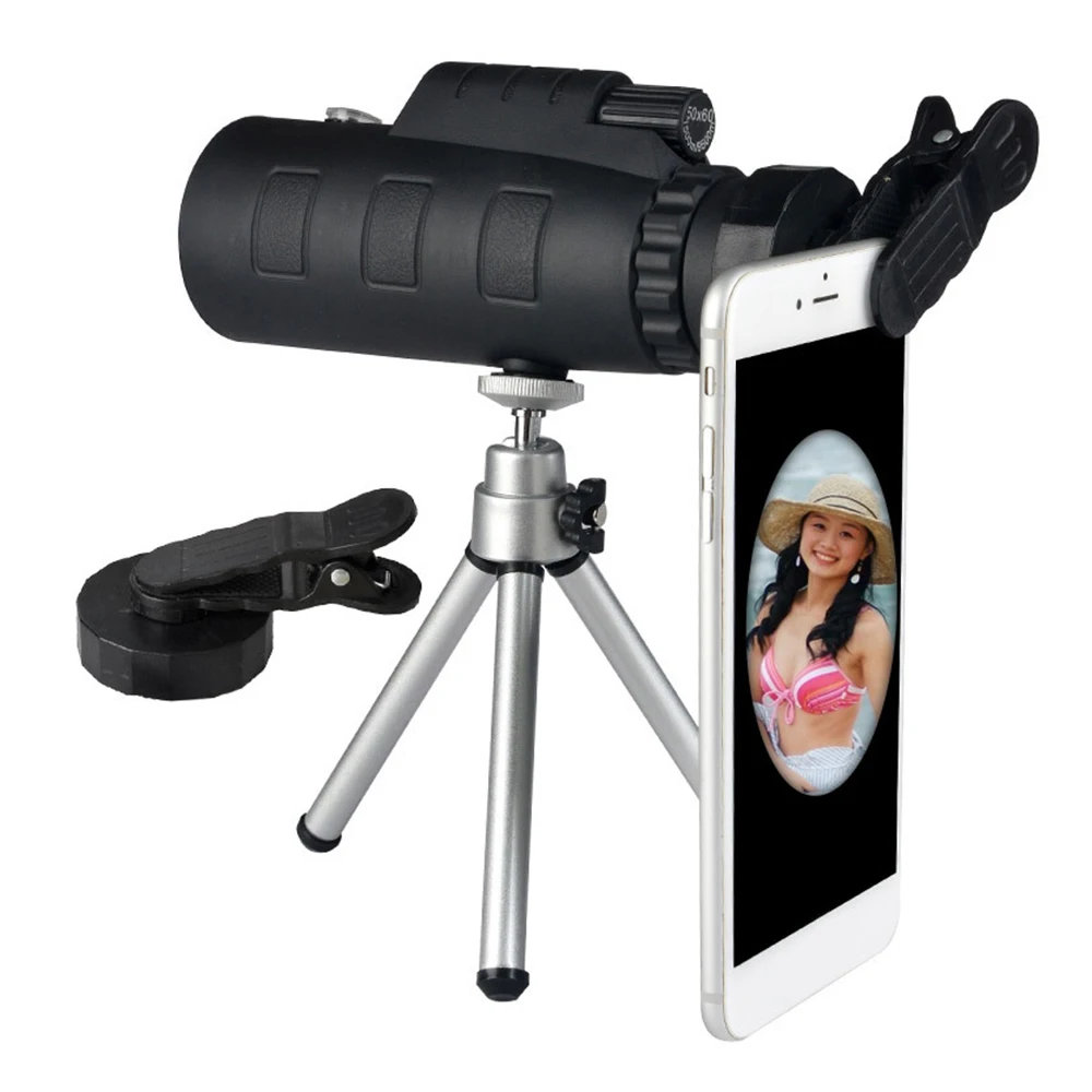 50X60 Zoom Optical HD Lens Monocular Telescope with Night Vision+ Tripod + Clip for Smart Phone
50X60 Zoom Optical HD Lens Monocular Telescope with Night Vision+ Tripod + Clip for Smart Phone