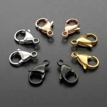 10pcs Stainless Steel Lobster Clasp 9-15mm Gold Silver Rose Gold Black Color Necklace Clasp Connector for DIY Jewelry Findings
10pcs Stainless Steel Lobster Clasp 9-15mm Gold Silver Rose Gold Black Color Necklace Clasp Connector for DIY Jewelry Findings
