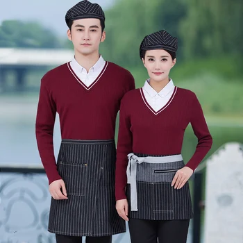 Hotel Uniform Autumn And Winter Female Fast Food Drink Coffee Restaurant Waiter Hot Pot Long Sleeved False Two Piece J346
Hotel Uniform Autumn And Winter Female Fast Food Drink Coffee Restaurant Waiter Hot Pot Long Sleeved False Two Piece J346