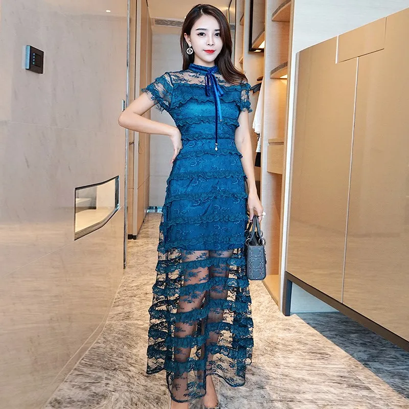 Layer Ruffles Cake Summer Dress Women Short Sleeve Bow Mesh Lace Dress Robe Femme Maxi Sexy Dress Vestidos Long Party Dresses
Layer Ruffles Cake Summer Dress Women Short Sleeve Bow Mesh Lace Dress Robe Femme Maxi Sexy Dress Vestidos Long Party Dresses