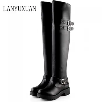 LANYUXUAN winter new thick heel boots size 34-43 over knee high boots round toe waterproof fur warm platform shoes women 5915
LANYUXUAN winter new thick heel boots size 34-43 over knee high boots round toe waterproof fur warm platform shoes women 5915