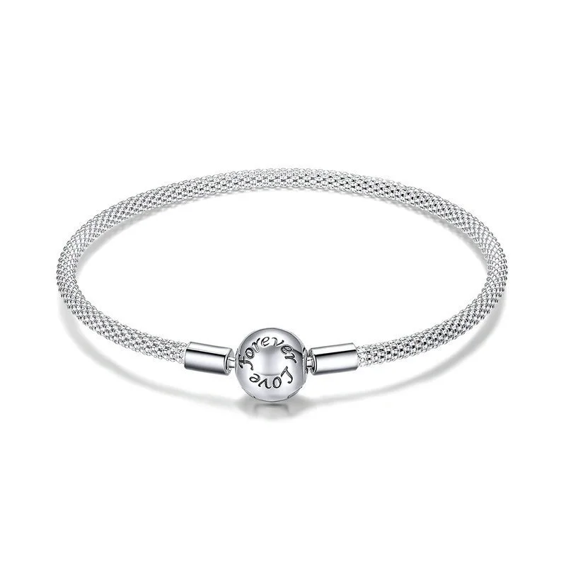 Forever Love New Genuine Solid 925 Sterling Silver Moments Round Clasp Silver Mesh Bracelet Women Xmas Gift Bracelets Bangle
Forever Love New Genuine Solid 925 Sterling Silver Moments Round Clasp Silver Mesh Bracelet Women Xmas Gift Bracelets Bangle