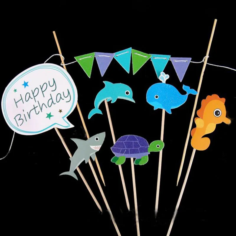 1 Set Cute Sea Ocean Fish Seabed Whale Shark Hippocampus Tortoise Cupcake Toppers Picks Kids Baby Birthday Party Cake Decoration
1 Set Cute Sea Ocean Fish Seabed Whale Shark Hippocampus Tortoise Cupcake Toppers Picks Kids Baby Birthday Party Cake Decoration