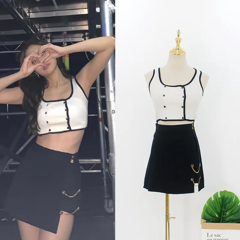 kpop BLACKPINK JENNIE 2019 new summer loose sexy two piece skirt and top set women fashion crop top and skirt set female clothes
kpop BLACKPINK JENNIE 2019 new summer loose sexy two piece skirt and top set women fashion crop top and skirt set female clothes