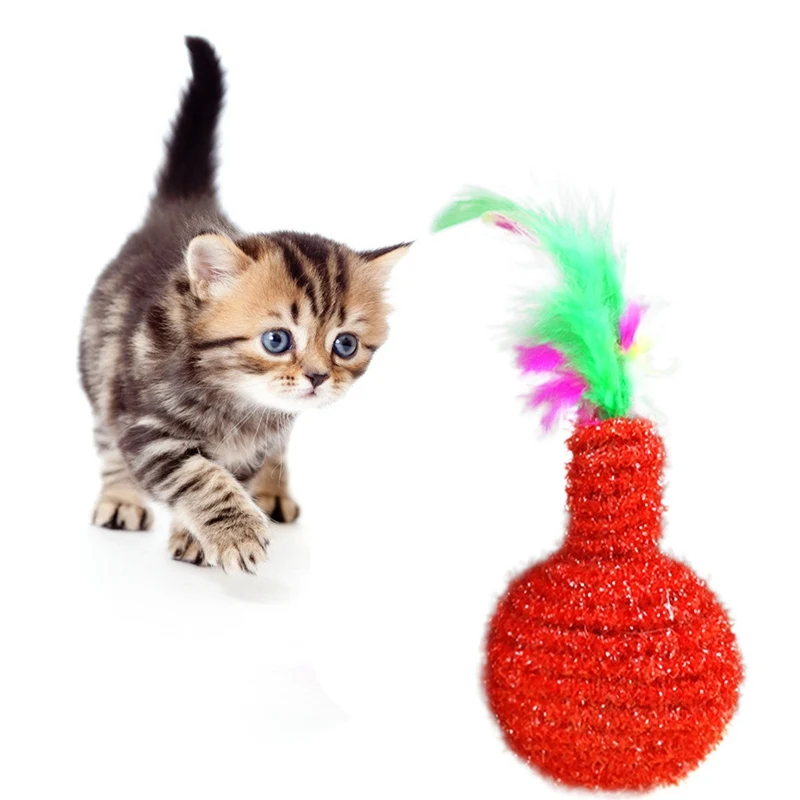 Pet Colorful Toy with Feather Made by Elastic Rope Cats Puppy Kitten Scratching Toy for Boredom
Pet Colorful Toy with Feather Made by Elastic Rope Cats Puppy Kitten Scratching Toy for Boredom