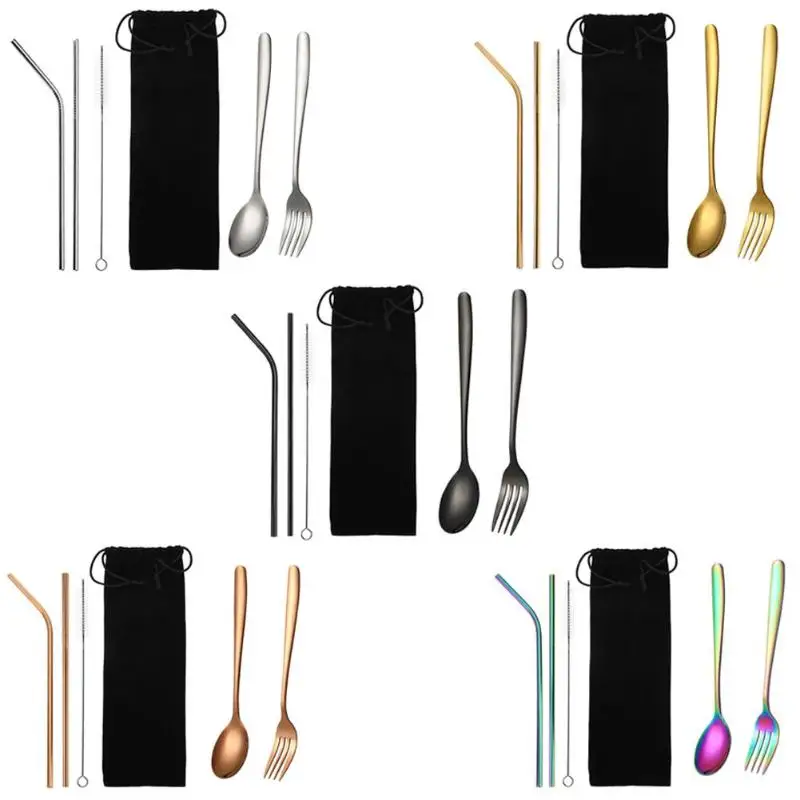 Portable Travel Dinnerware Set Stainless Steel Spoon Fork Straw Reusable Dinnerware Set with Pouch 2019
Portable Travel Dinnerware Set Stainless Steel Spoon Fork Straw Reusable Dinnerware Set with Pouch 2019