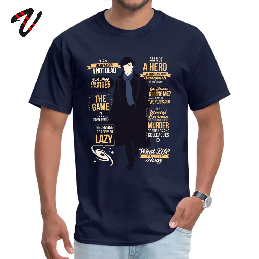 Printed Not Dead Men Top T-shirts Funny Summer/Autumn Short Sleeve Round Collar All Cotton Tops & Tees Design Tops Tees Not Dead13837 navy