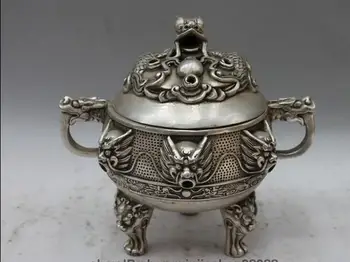 Chinese White Bronze Silver Six Dragon Head Buddhist Fane Incense Burner Censer
Chinese White Bronze Silver Six Dragon Head Buddhist Fane Incense Burner Censer