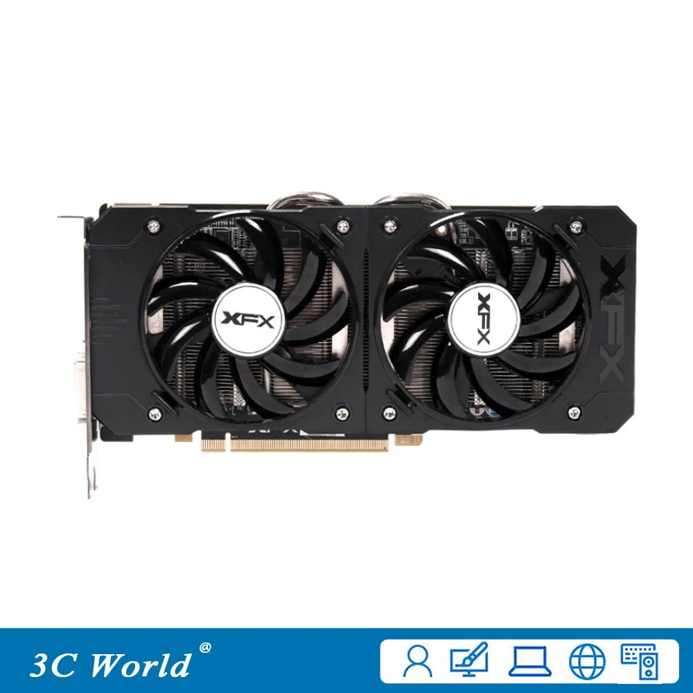 Б/у графические карты XFX R7 370 4 ГБ GDDR5 256bit PCI E HDMI DisplayPort DVI D 1024SPs настольные игровые