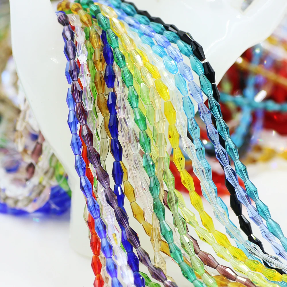 ZHUBI Austrian Faceted Crystal 3*6/4*8mm Long Bicone Glass Spacer Loose Beads Jewelry handwork Bracelet Making DIY Accessories
ZHUBI Austrian Faceted Crystal 3*6/4*8mm Long Bicone Glass Spacer Loose Beads Jewelry handwork Bracelet Making DIY Accessories