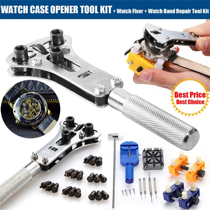 Watch Repair Tool Kit Watchmaker Screw Cover Remover Spring Pin Bars Remover Watch Pin Remover Watch Case Opener outil montre D4
Watch Repair Tool Kit Watchmaker Screw Cover Remover Spring Pin Bars Remover Watch Pin Remover Watch Case Opener outil montre D4
