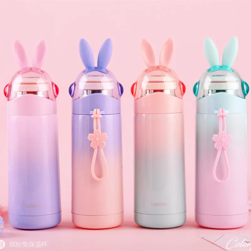 350ML Cute Rabbit Ear Travel Thermos Cup Stainless Steel Vacuum Cup with Holder Portable Outdoor Water Bottle Vacuum Flasks
350ML Cute Rabbit Ear Travel Thermos Cup Stainless Steel Vacuum Cup with Holder Portable Outdoor Water Bottle Vacuum Flasks