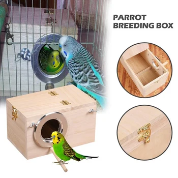 Solid Wooden Bird Feeder Budgerigar Parrot Breeding Box Bird Nest Cage Incubator for Parakeet Love Birds
Solid Wooden Bird Feeder Budgerigar Parrot Breeding Box Bird Nest Cage Incubator for Parakeet Love Birds