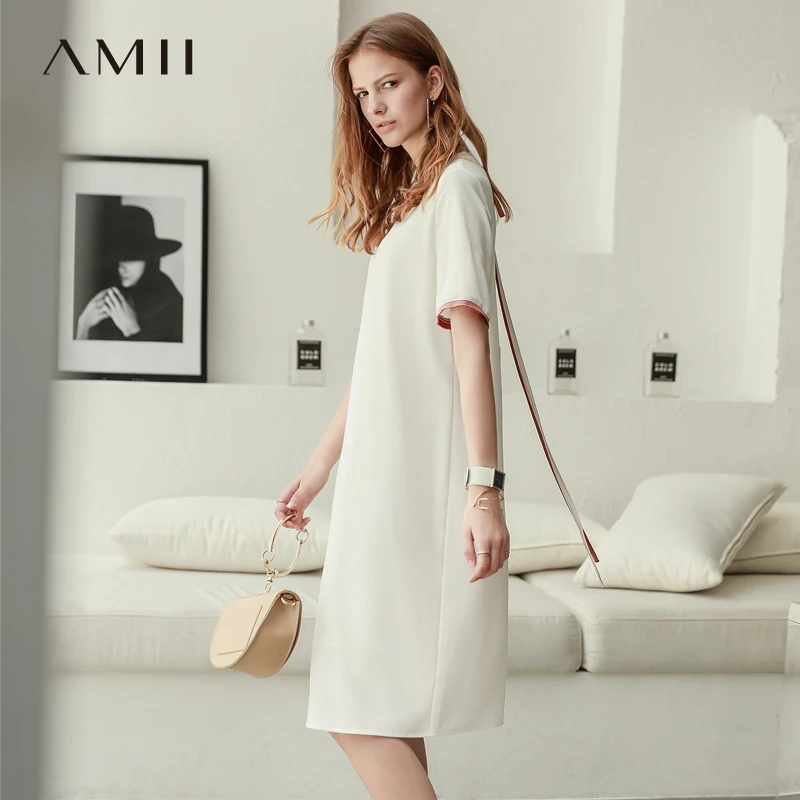 Amii Women Minimalist 2018 Summer Dress Office Lady Straight Double Layer Chiffon Contrast Color Female Dresses
Amii Women Minimalist 2018 Summer Dress Office Lady Straight Double Layer Chiffon Contrast Color Female Dresses